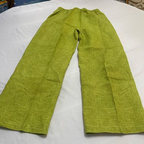 Click By Color Me Cotton Green Lagenlook Art To Wear Linen Pant Set Outfit Large - Picture 14 of 14